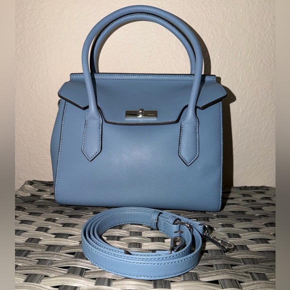 Nine West Light Blue Structured Top Handle Crossbody - Picture 9 of 14